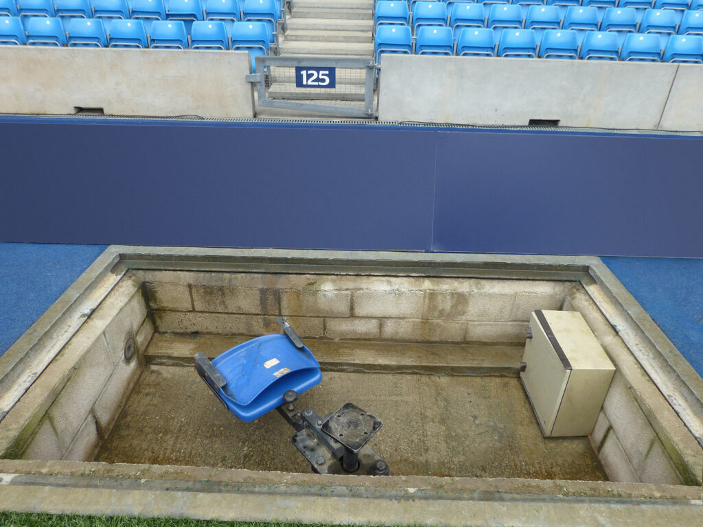 An existing camera pit to be covered by Fibrelite’s composite trench covers